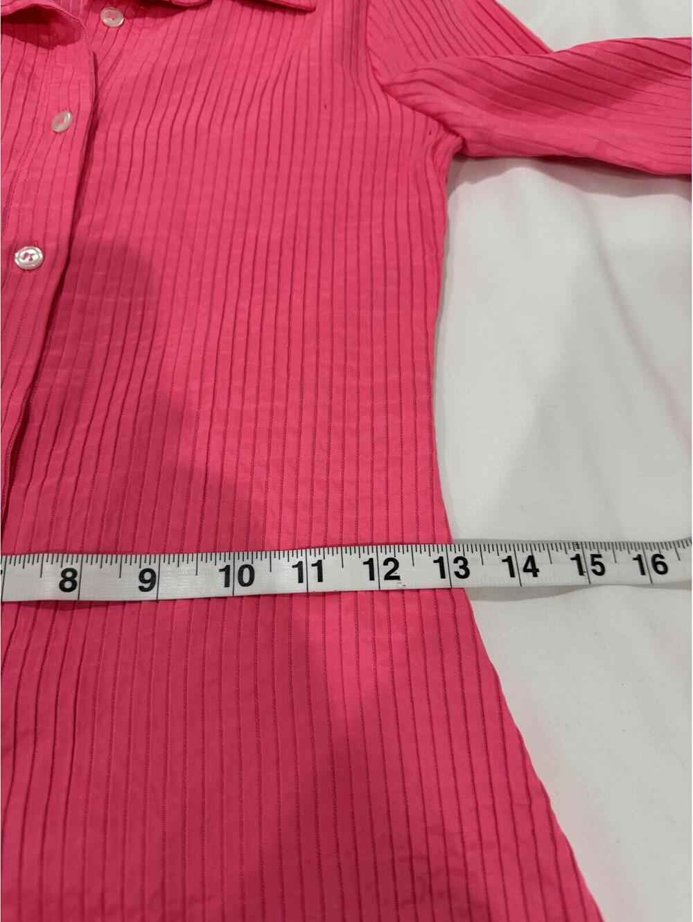 Amanda Uprichard Philips Ribbed Button Down Midi Dress Neon Pink XS - Picture 8 of 9